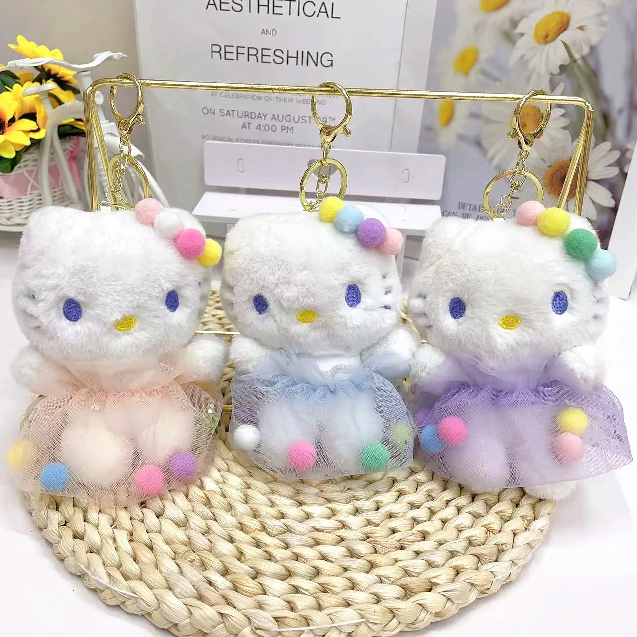 Новая симпатичная кружевная подвеска в виде кошки мягкая плюшевая кукла модный