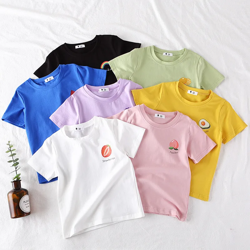 

Short-sleeve Baby Kids T-shirts for Chilren's Summer Clothes 2022 New Girls Fruit Print Shirts Boys Cotton Tees Tops