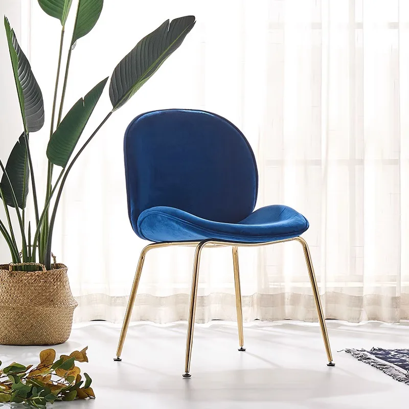 

Luxury Living Room Chair with Simple Backrest Home Bedroom Restaurant Makeup Chair Comfortable and Stable Nordic Furniture