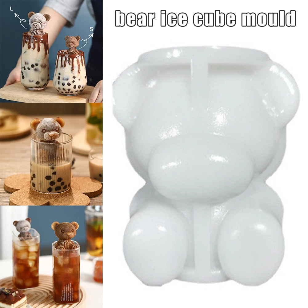 

Bear Shape Ice Cube Stencils Silicone BPA-Free Reusable for Family Party Easy Ice Release and Flexible Leak Proof TS2