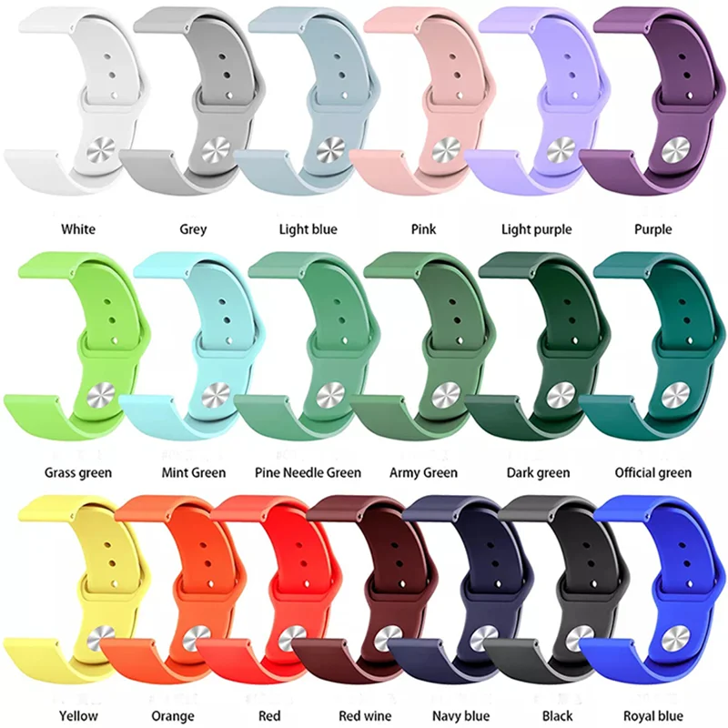 

Newest 20mm 22mm Silicone Band for Samsung Galaxy Watch Active 2 Active 3 Gear S2 Watchband Bracelet Strap for Huami Amazfit bip