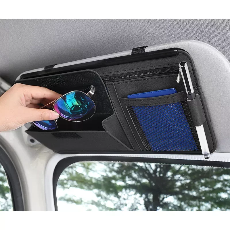 

Car Sun Visor Storage Bag Auto Accessories Pocket Organizer Truck Storage Interior Luxury Ornament Car Goods for Pen Sunglass