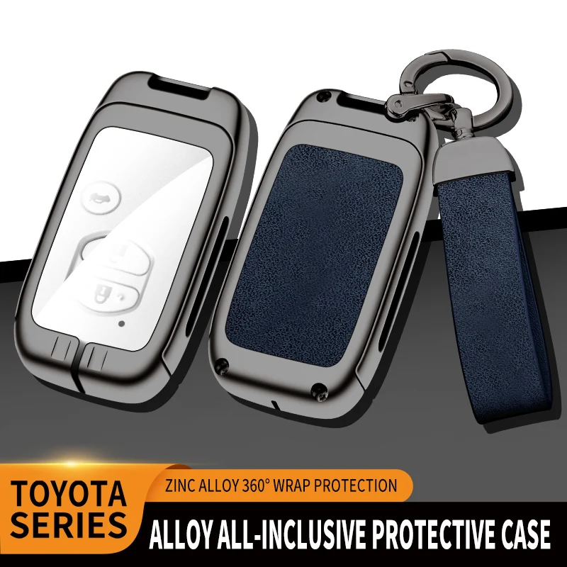 

For Toyota Zinc Alloy Key Case 13th Crown REIZ Old Model PRADO LAND CRUISER 200 Prius Leather TPU Car Key Accessories