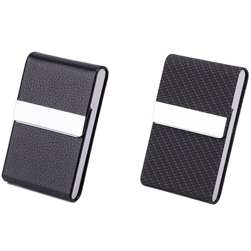 

Business Card Holder, Card Holder For Women And Men, Stainless Steel PU Leather Business Card Holder
