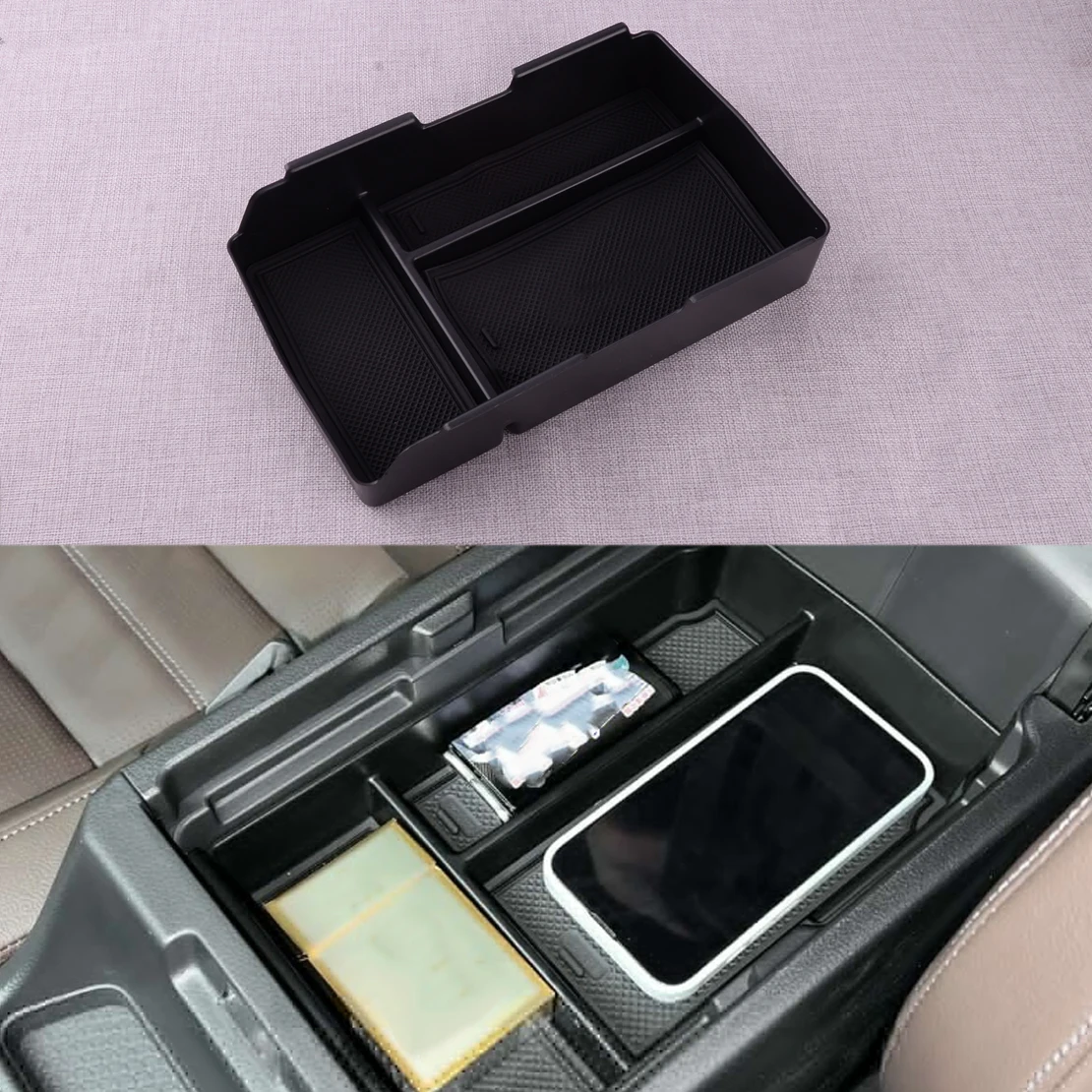 

Car Center Console Armrest Storage Box Tray Organizer Fit for Honda CR-V 2023 Black ABS Plastic