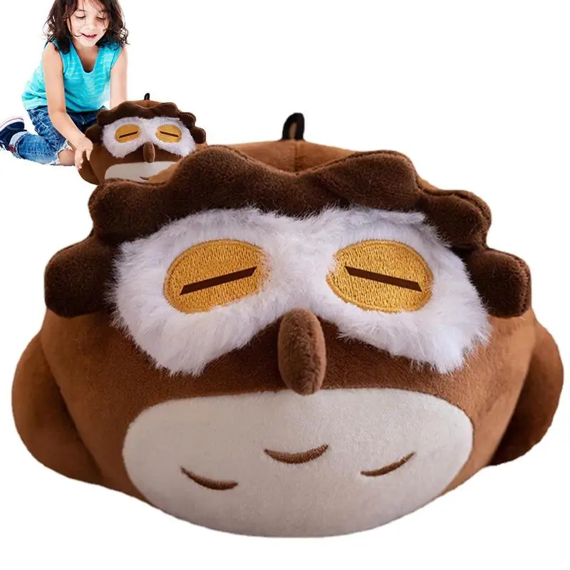 

40CM Height Owl Shaped Short Plush Toy Cartoon Style Free-standing Stuffed Doll Owl Tivat Zoo Series Doll For Children Kids