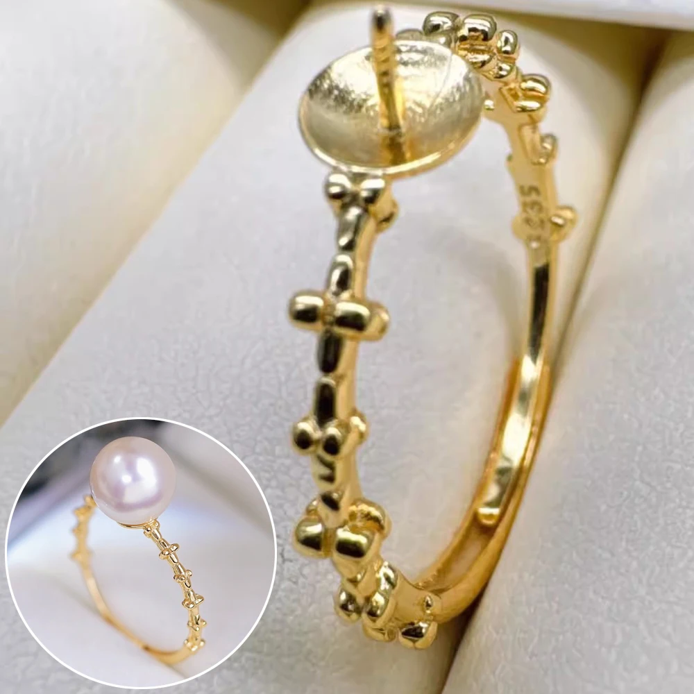 MeiBaPJ 8-9 мм натуральный неограненный жемчуг модное простое кольцо Сделай Сам