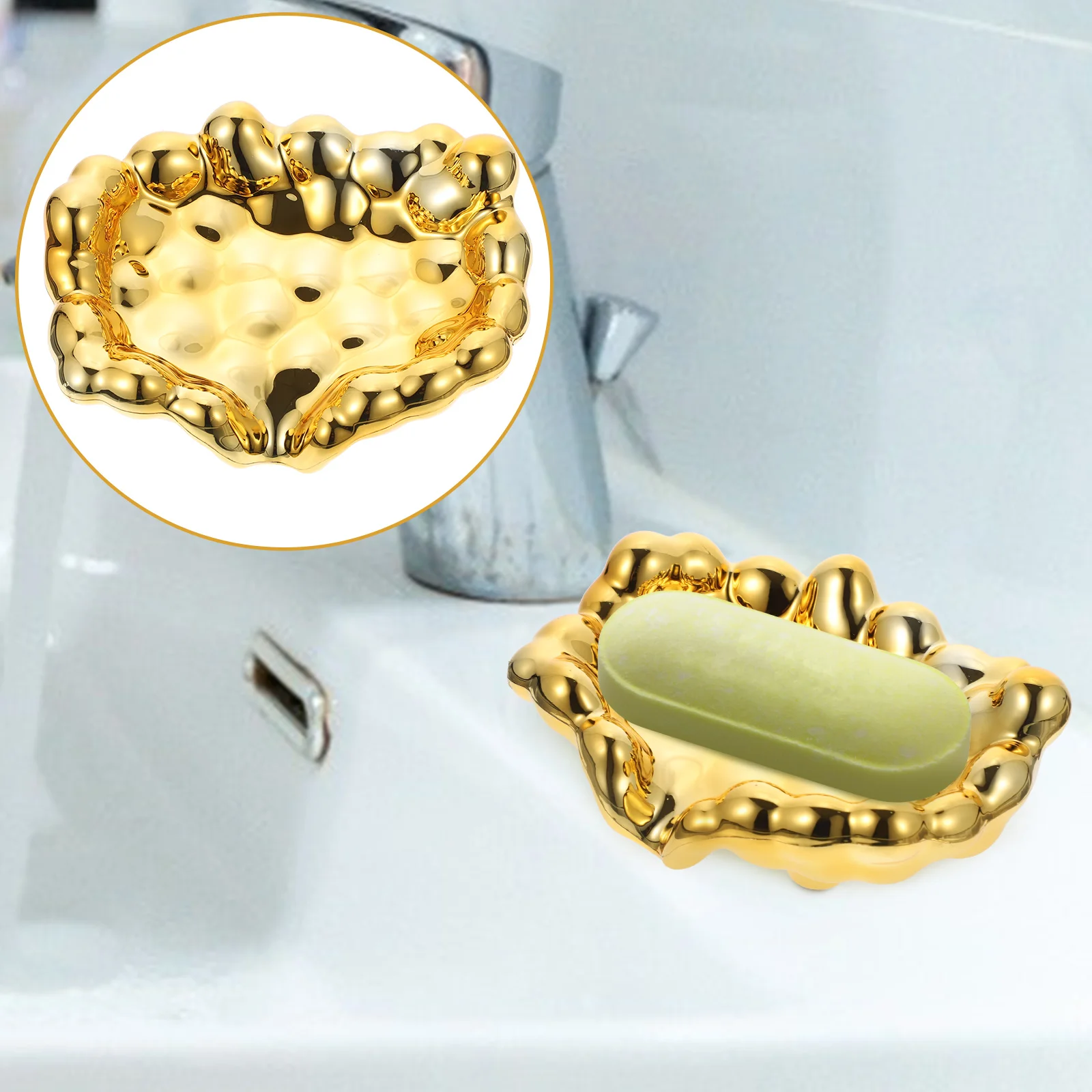 

Soap Tray Holder Dish Bathroom Draining Spongebox Self Saver Shower Case Container Drain Bar Dispenser Cloud Storage Dishes