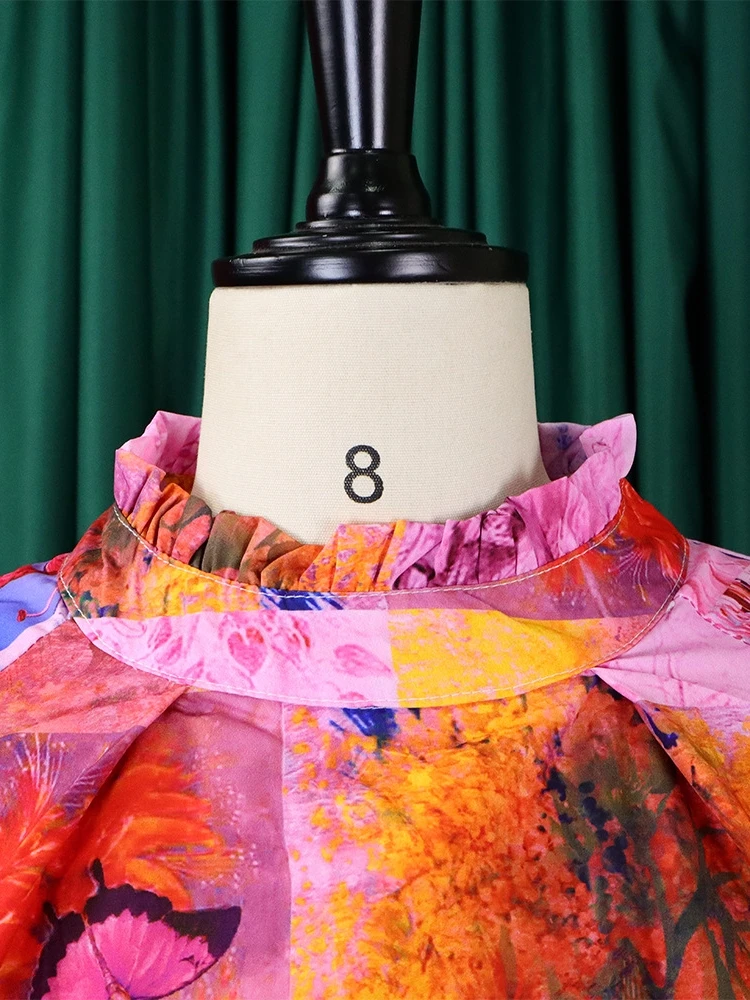 Vintage Plus Size Birthday Dresses Elegant Full Sleeve Print Maxi Dress Summer Ball Gown Night Party Robe Femme 2023 Vestidos