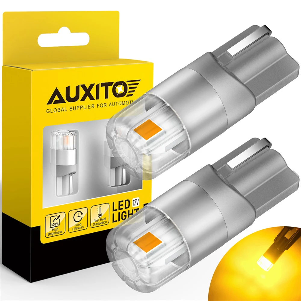 

Светодиодная лампа AUXITO 2x W5W T10, желтая Светодиодная лампа 168 Canbus, для салона автомобиля, боковой габаритный фонарь для Lada Niva 4x4 2107 2121 2106 Largus Kalina ...