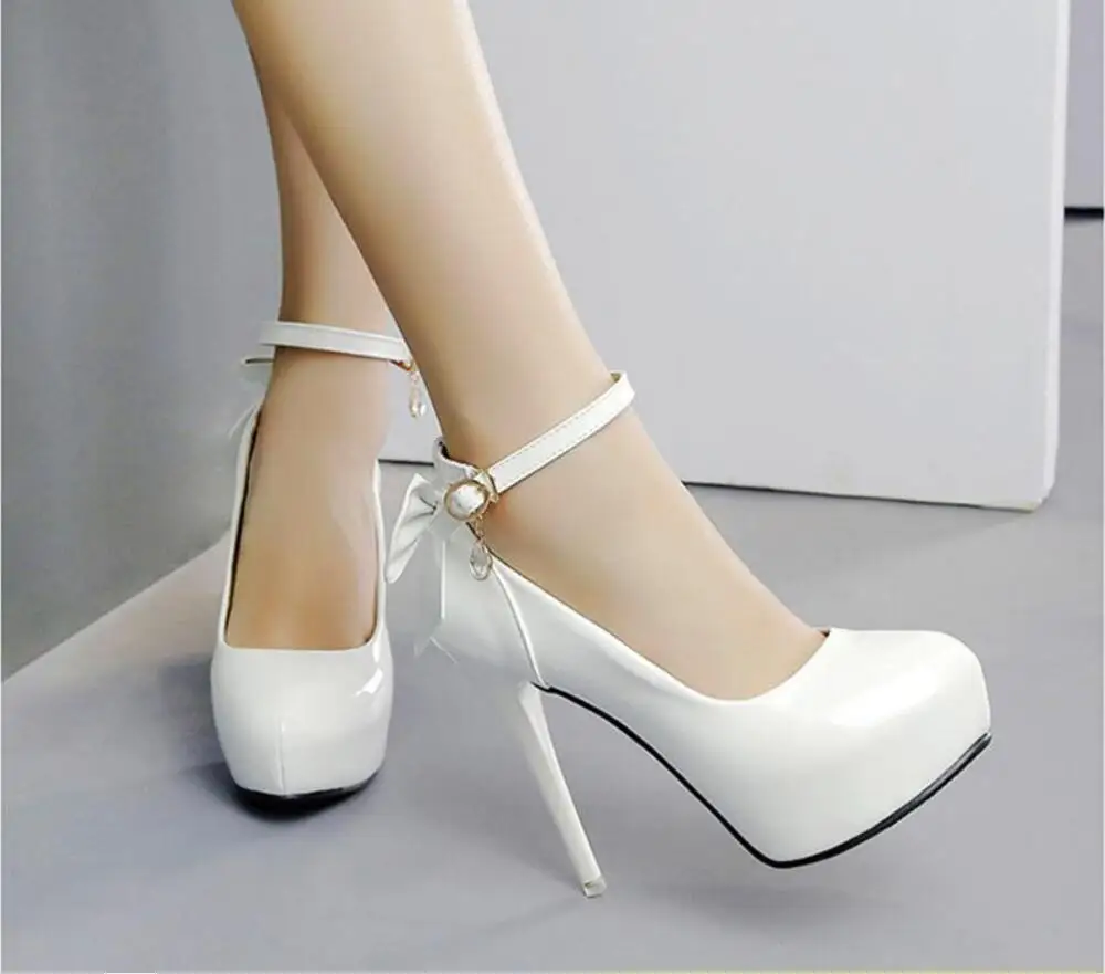 Женские туфли на очень высоком каблуке 12 см туфли-лодочки платформе с