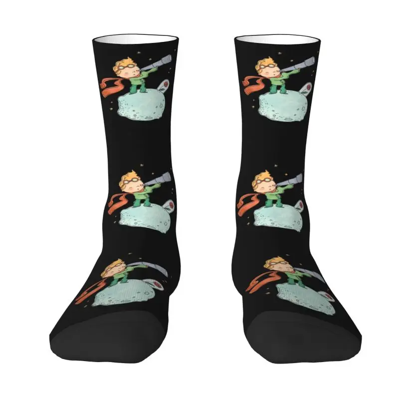 

Novelty Mens French Novel The Little Prince Dress Socks Comfortable Warm 3D Print Master Fairy Tale Le Petit Prince Crew Socks