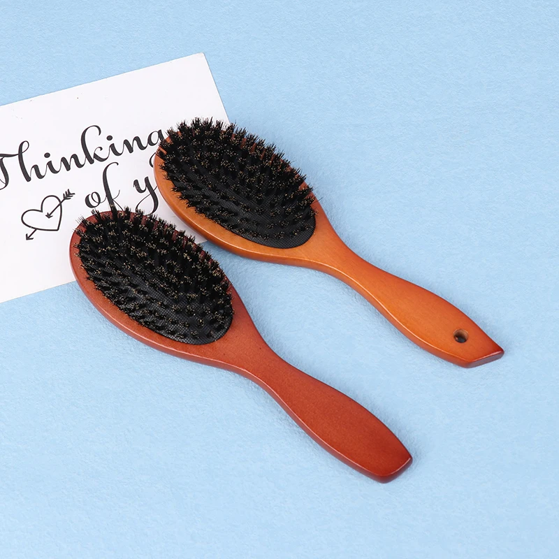 

Boar Bristle Hair Brush Women Combs For Hair Wood Hairbrush Detangle Straightener Brush Hair Comb Barber Accessories