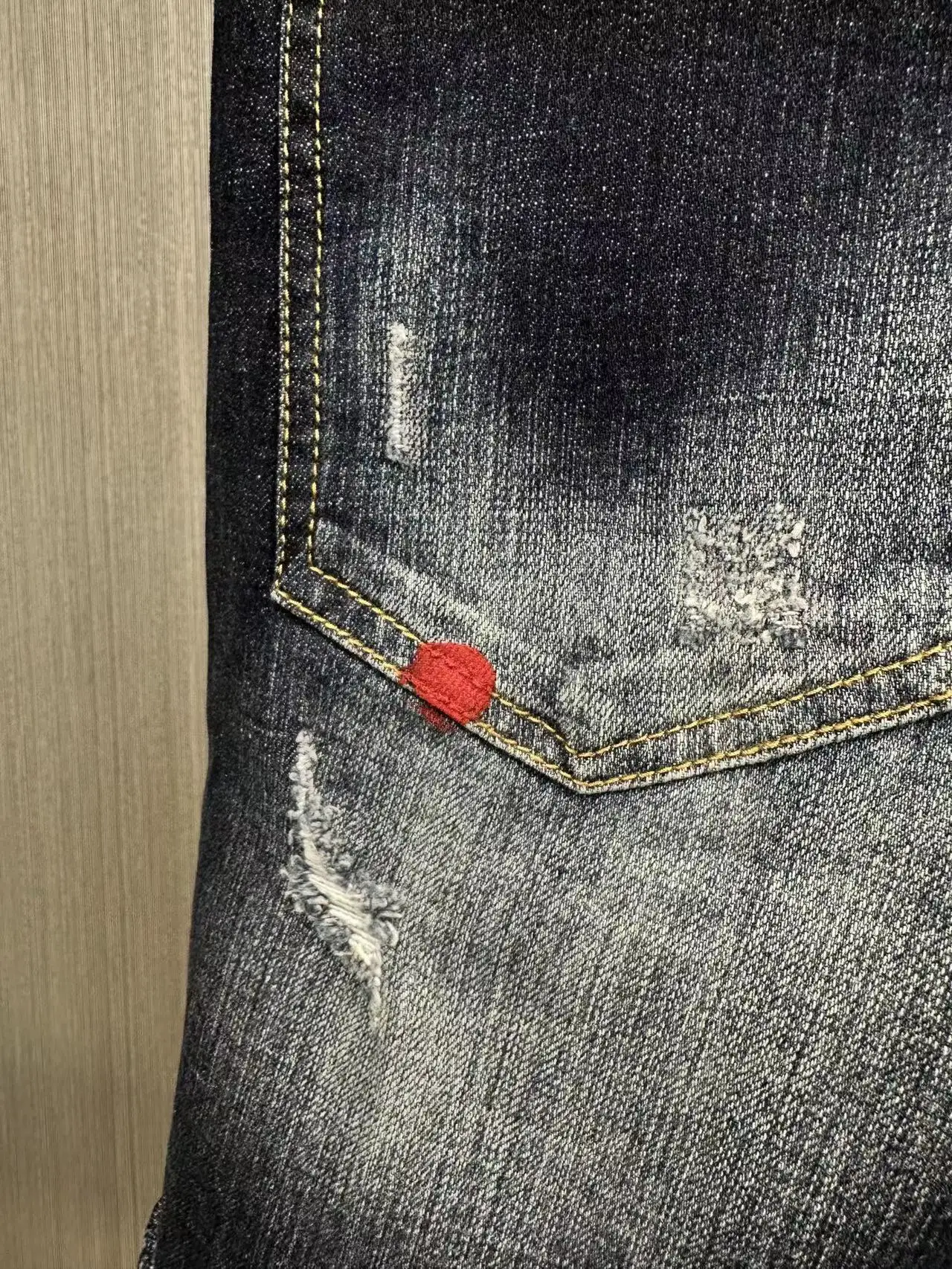 2023 Spring/Summer D2 Jeans New Men's Jeans Shorts Fashion Slim Fit Patch Elastic Capris Shorts Fashion Men's Speckle Ink