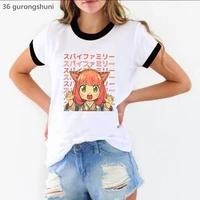 funny t shirt girls spy x family graphic print tshirts womens clothing harajuku kawaii japan anime female t shirt summer tops
