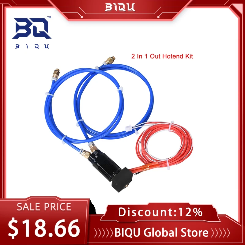 

Набор для экструдера Hotend, 0,4 мм сопло, 1,75 мм нить, два цвета, 12/24 В, 40 Вт