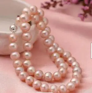 7-8 мм пресноводное натуральное ожерелье из пресноводного розового жемчуга