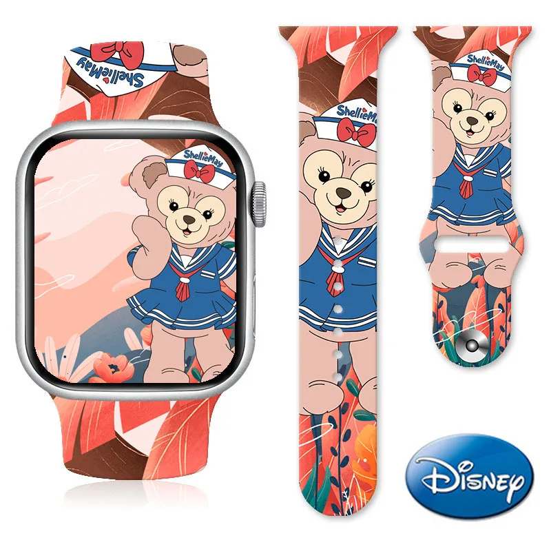 

Disney StellaLou LinaBell Duffy Printed Silicone Strap For Apple Watch Band S7/6/5/4/3/2 SE 38/40/41mm 42/44/45/49mm Bracelet