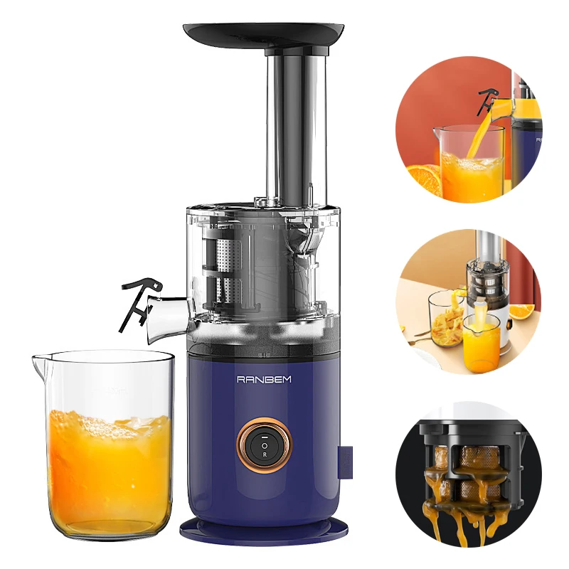 Electric Slow Juicer Portable Mini Juicer Blender Cold Press Juicer Fruit Vegetable Extractor Orange Squeezer Water-Free 220V