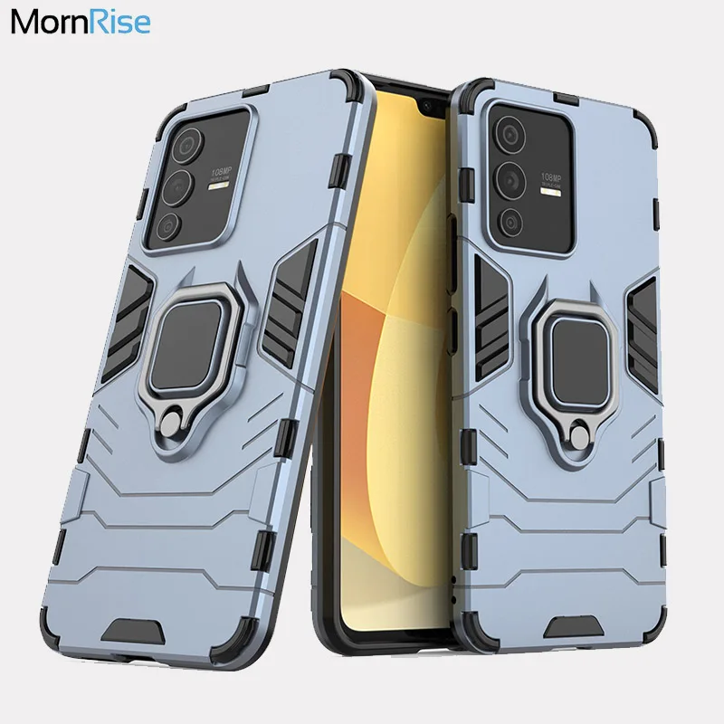 

For VIVO S12 Case Hybrid Rugged Armor Kickstand With Metal Finger Ring Shock Proof Cover For VIVO S12 Pro Mobile Phone Cases