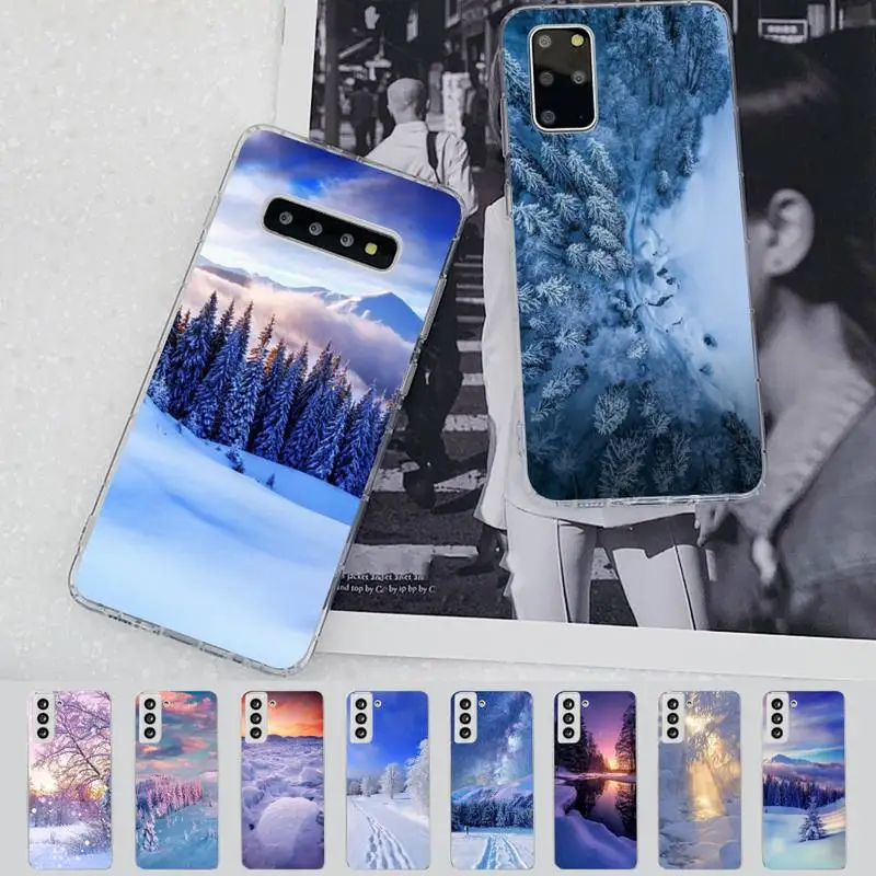 

Landscape Winter Phone Case for Samsung S21 A10 for Redmi Note 7 9 for Huawei P30Pro Honor 8X 10i cover