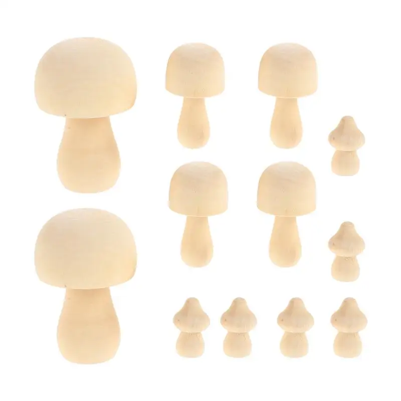 

12 шт., деревянные скульптуры грибов