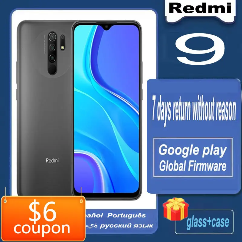 

Xiaomi Redmi 9 celular 4 Гб RAM 128 ГБ ROM Mediatek Helio G80 глобальная версия android