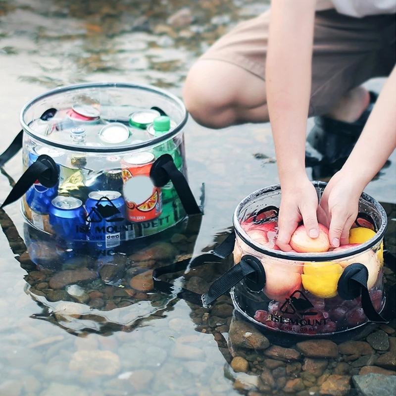 

Foldable Pails Bucket Portable Clear Bucket for Hiking,Camping,Outdoor Survival