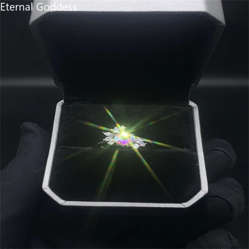 Natural Alexandrite Gemstone Ring for Women Solid 925 Sterling Silver Luxury for Engagement Bridal Gift Luxury Jewelry