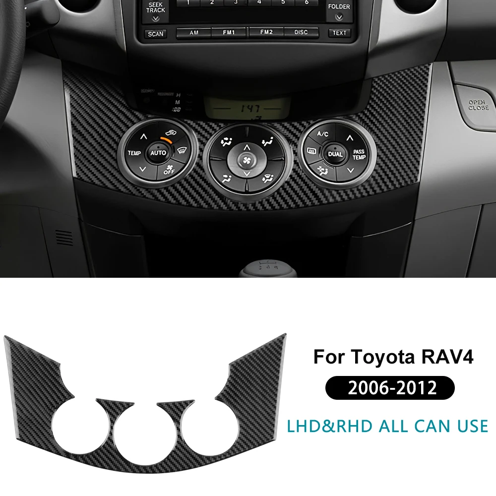 

Настоящая мягкая наклейка из углеродного волокна для Toyota RAV4 2006, 2007, 2008, 2009, 2010, 2011, 2012, LHD RHD, автомобильная центральная отделка рамки переменного тока с управлением