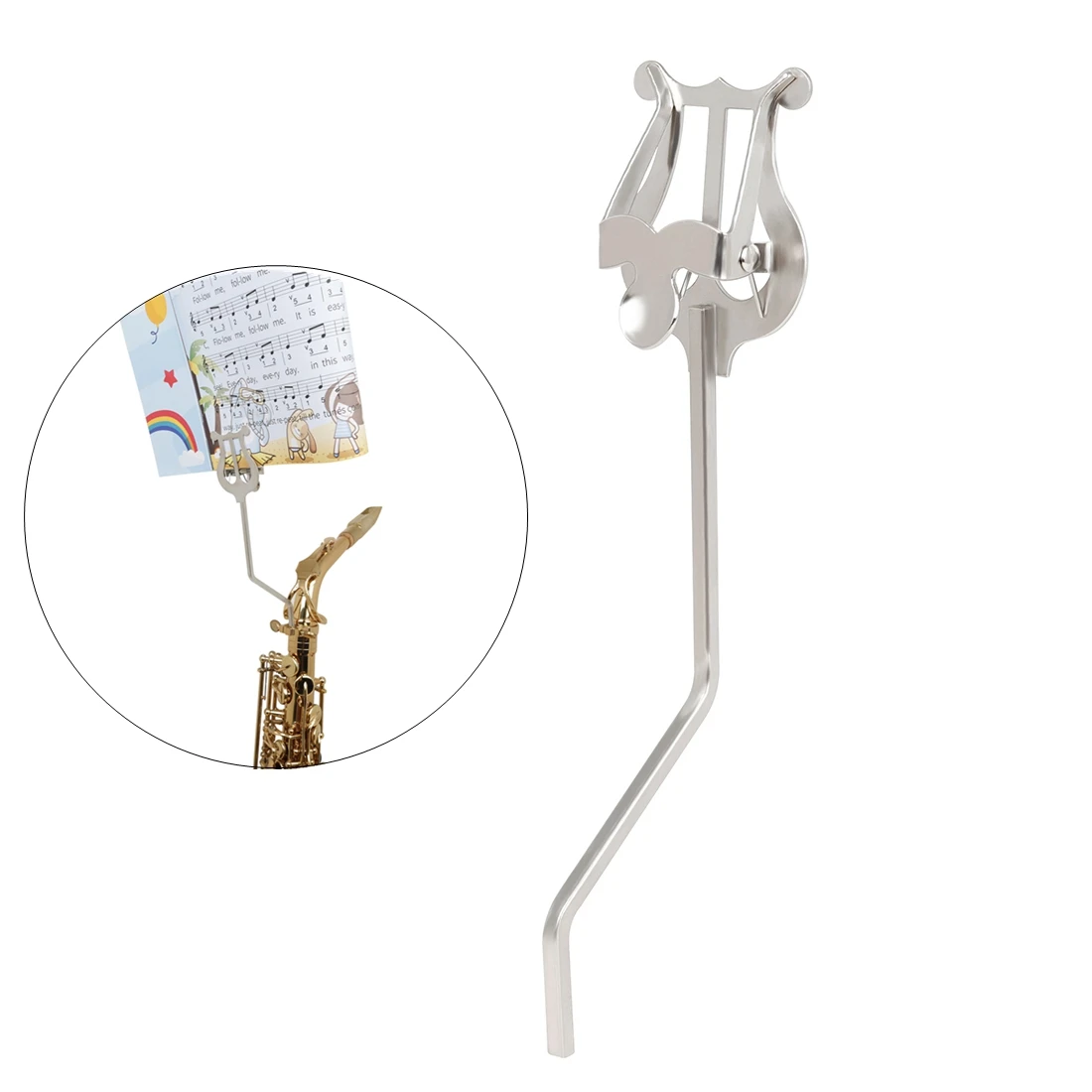 

Alto Saxophone Music Stand Stainless Steel Clamp Clip-on Holder for Saxophone Playing marching saxophone players