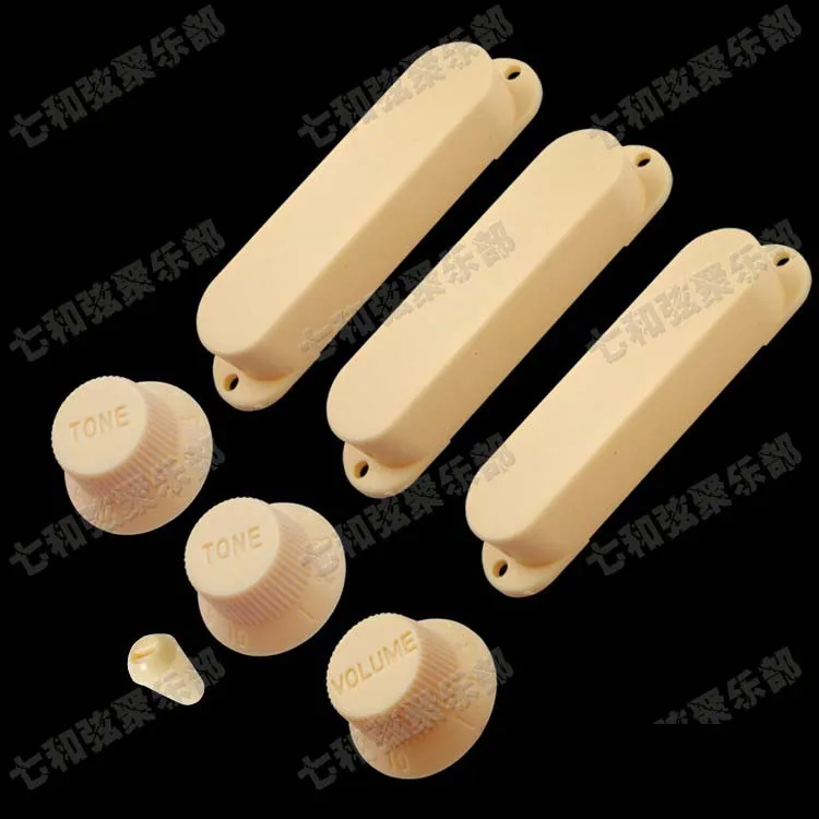 Cream Closed Sealed style Single coil guitar Pickup Covers &Speed Control Knob & Switch Knob Tip For Electric guitar (wzssxl)