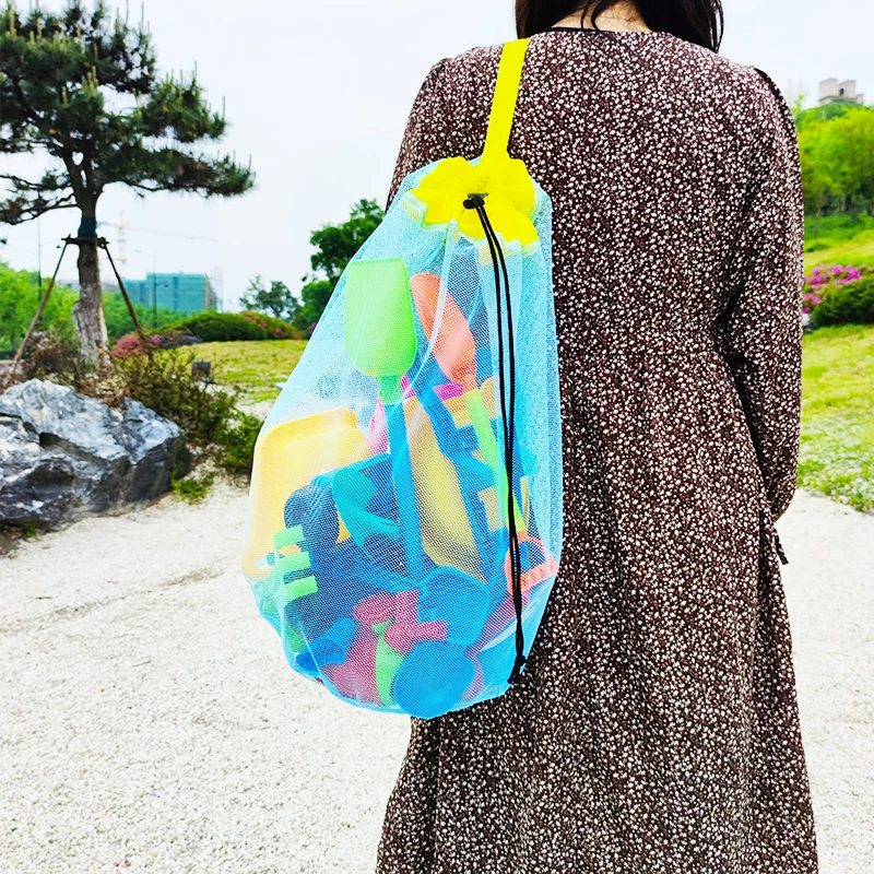 

Детские пляжные игрушки, портативные большие сетчатые сумки для детей, коллекция ракушек для хранения игрушек, магазинов, продуктов, пикников, тоут