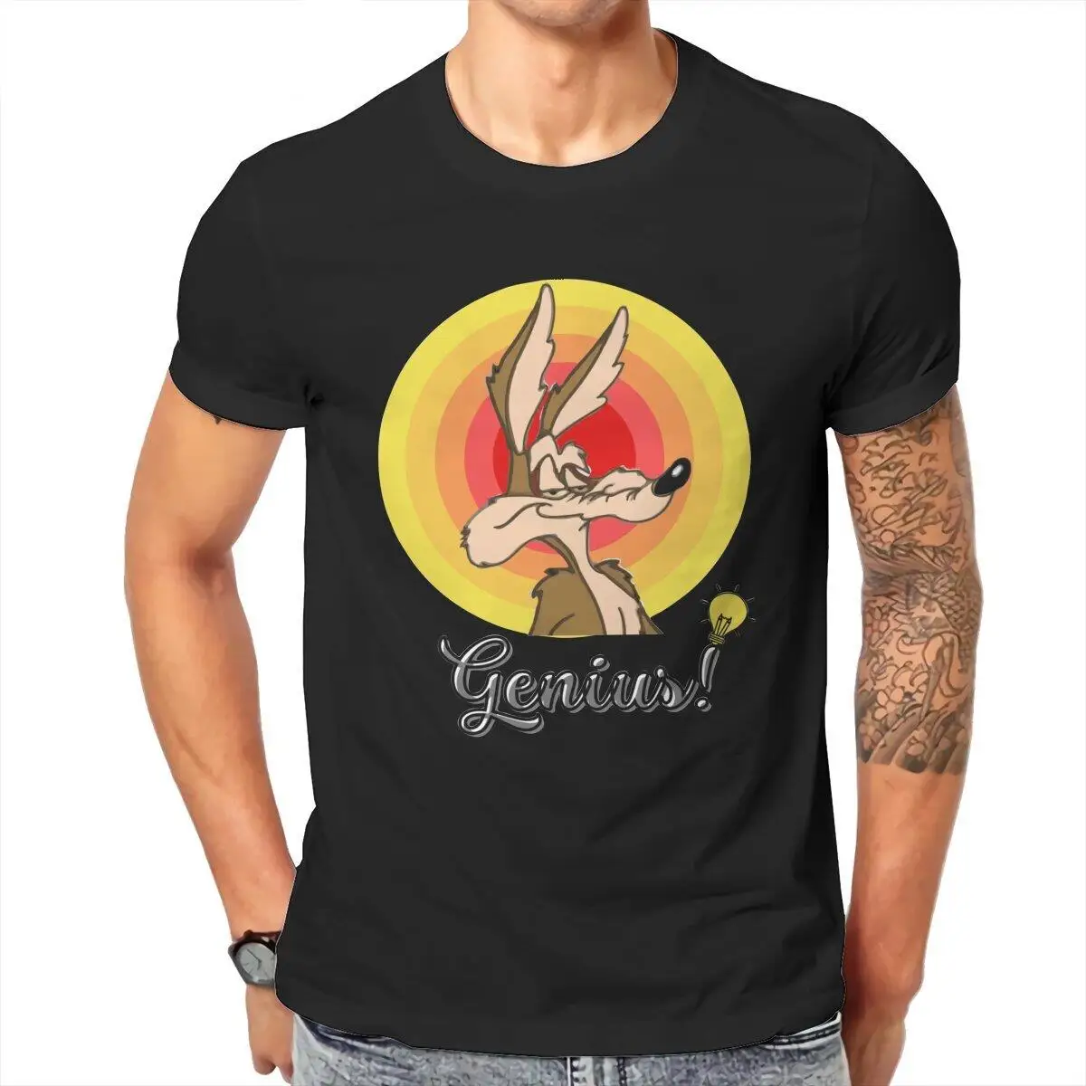 

Willie E Coyote Cartoon T Shirt for Men Cotton Fun T-Shirts Crew Neck Tees Short Sleeve Clothes 6XL