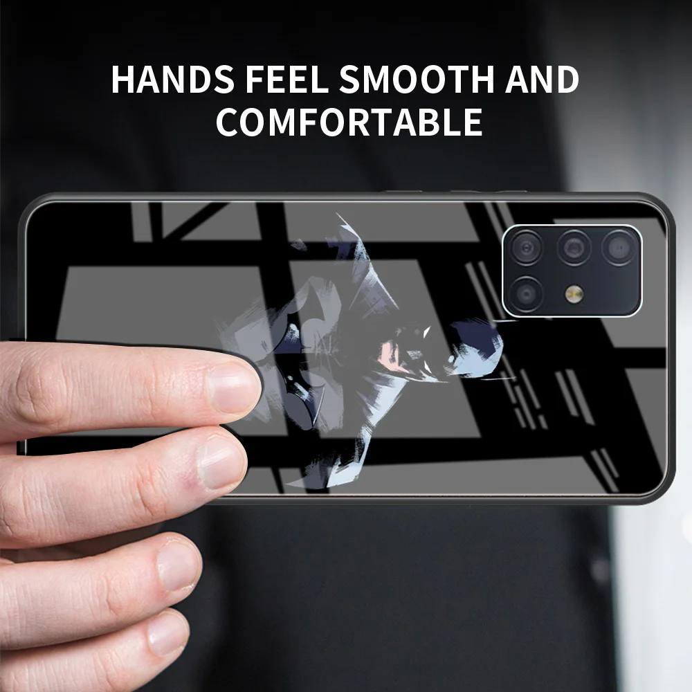 Стеклянный чехол Бэтмен для Samsung Galaxy A51 A52 A71 M51 A50 A91 A31 A12s A70 M31 M30s закаленный