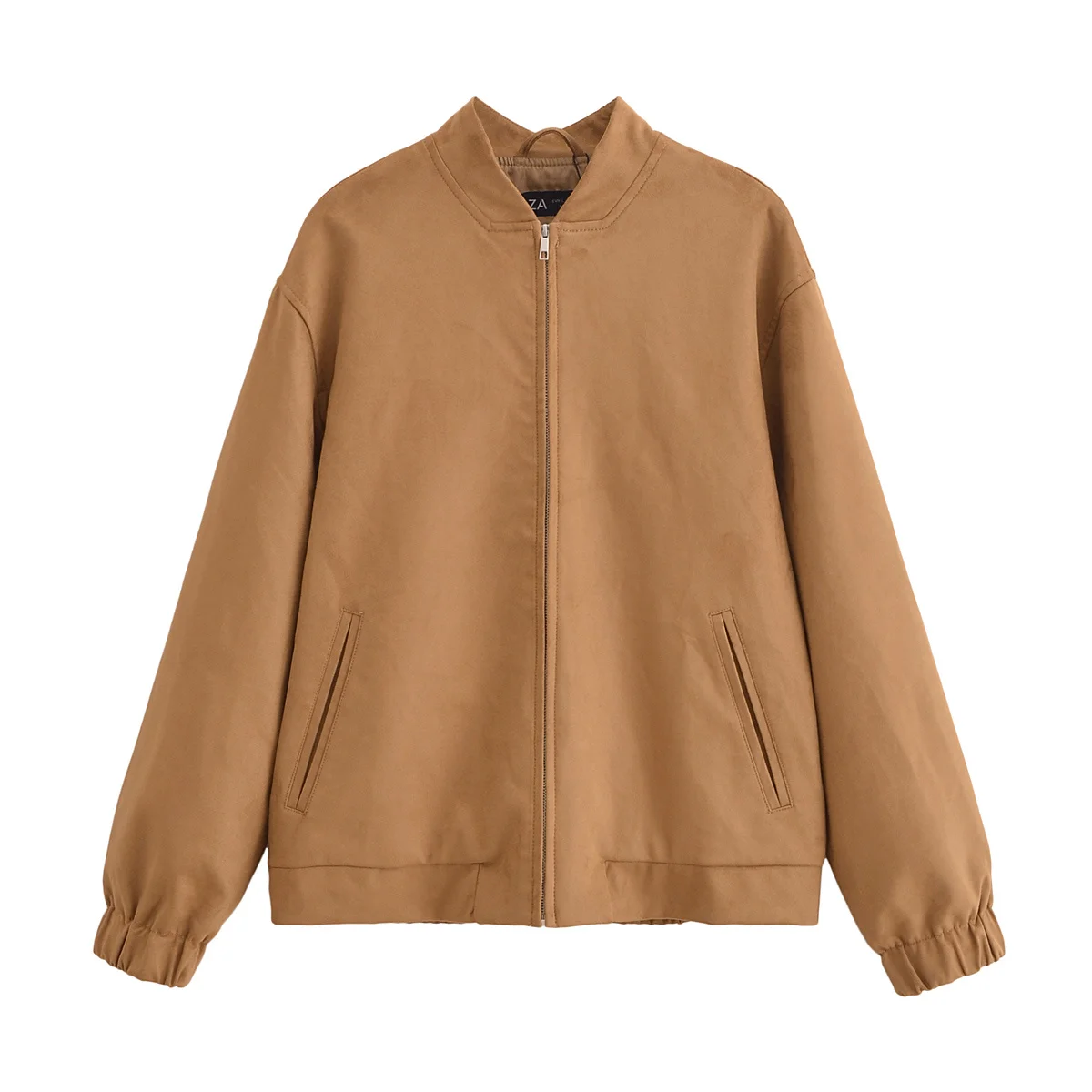 HH TRAF женская мода ретро универсальная замшевая текстурированная куртка-бомбер