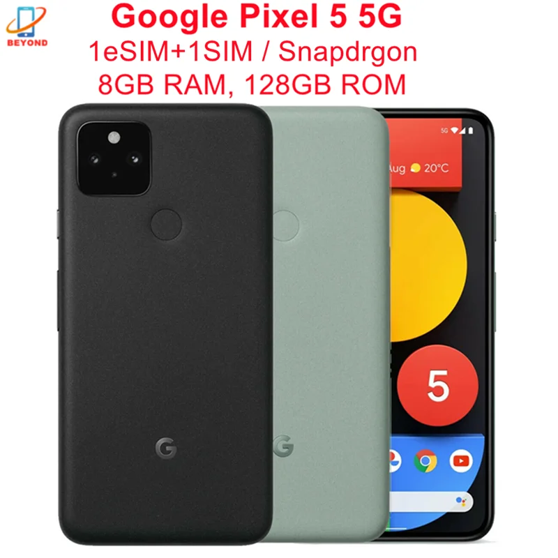 

Google Pixel 5 Pixel5 5G 6.0" 8GB RAM 128GB ROM NFC Octa Core Snapdragon 765G Original Unlocked Cell Phone