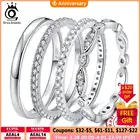 ORSA JEWELS, 100% чистое серебро 925 пробы, женские кольца, полностью покрытые цирконием, вечность, обручальное кольцо, модные ювелирные изделия для женщин, SR70
