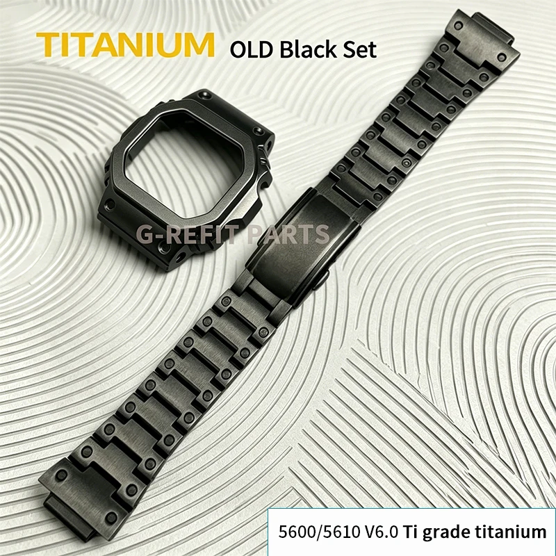 Фото Новый комплект из титанового сплава G-Refit GWB5600 G5600E GWM5610 DW5600 GMW-B5000: безель, ремешок, металлический корпус, браслет для часов с инструментами №1