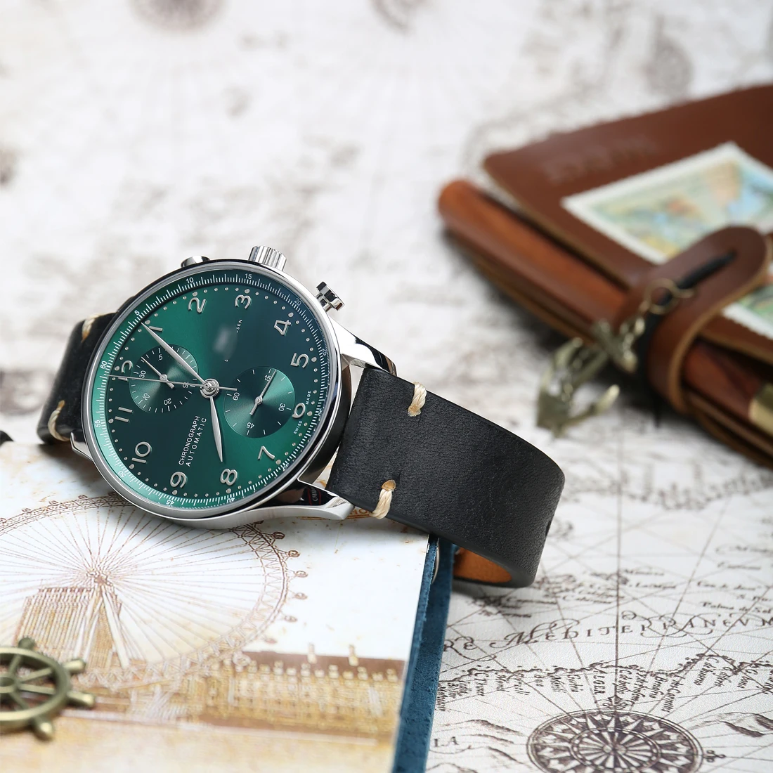 Top Luxury Brand Watch Band Quick Release Bracelet Retro Yellow Cow Leather Made In Tuscany Italy Watch Strap Butterfly Buckle