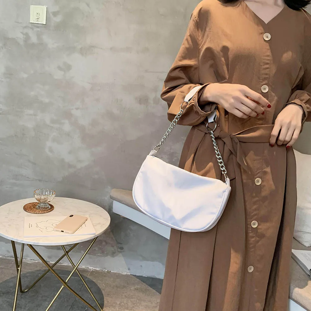 

Fashion Nylon Women Handbags Solid Color Shoulder Ladies Chain Shoulder Messenger Small Handbag Ladies Fashion Purse