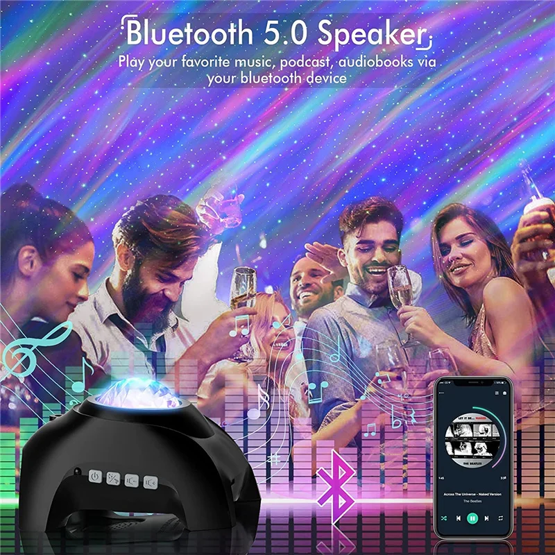 Музыкальный Bluetooth динамик Галактический проектор светодиодный ночник с