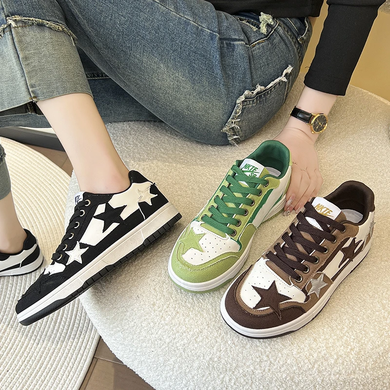 Sneakers Women Denim Skateboard Shoes Brand Design Thick Sole Star Sneakers Ladies Fashion Sport Tennis Zapatos De Mujer