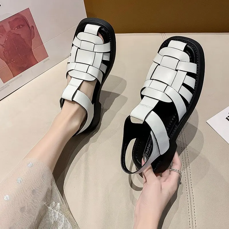 2023 New Summer Sandals Women's Casual Trend Platform Low Heel Elegant Beach Fashion Gladiator Weave Comfort Free Shipping