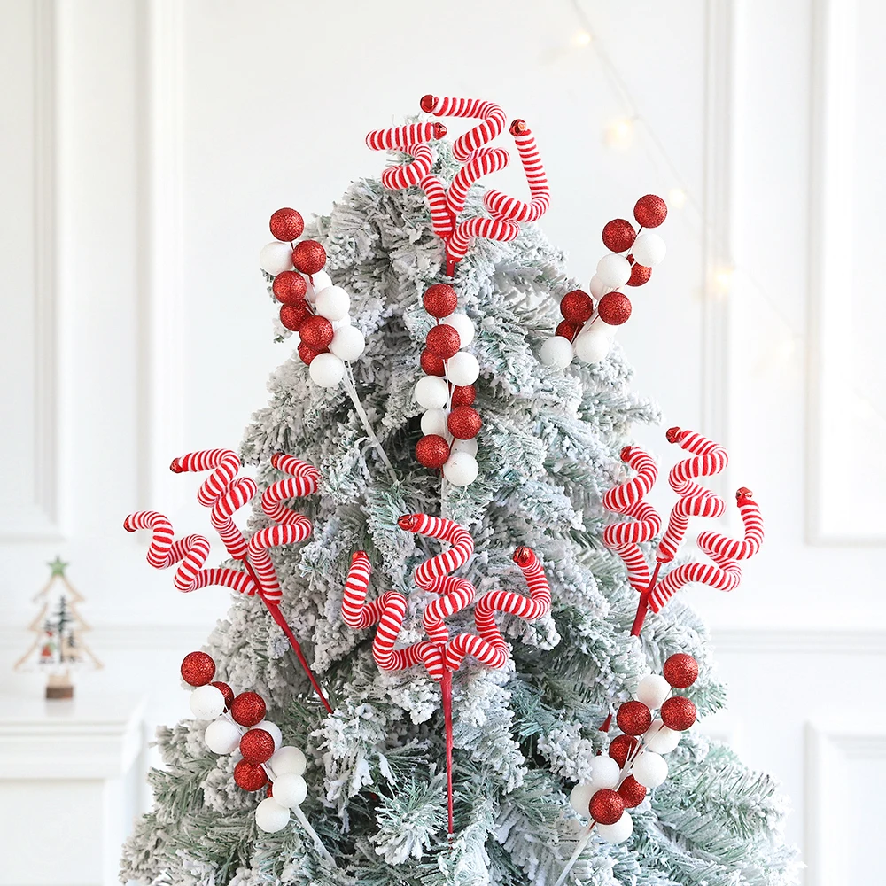 1/10 шт. рождественские красные белые полосатые вырезки рождественская елка