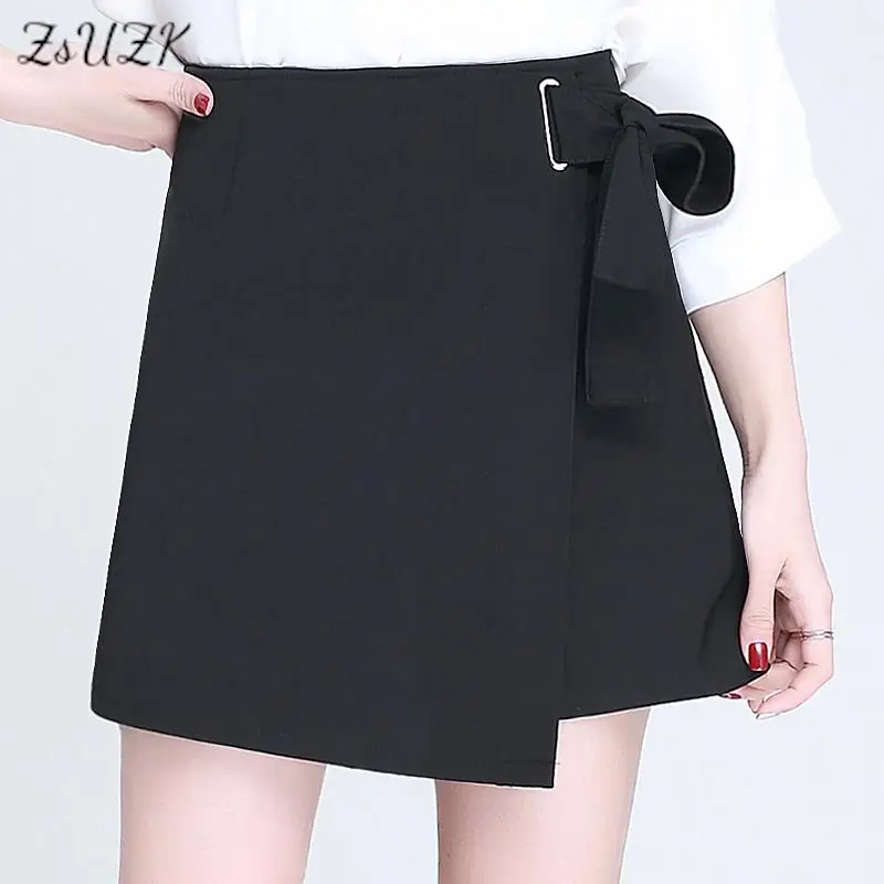 

Женские ассиметричные юбки-шорты с имитацией двух пикселей, сезон весна-лето 2021, модные шорты с высокой талией, черного и белого цвета