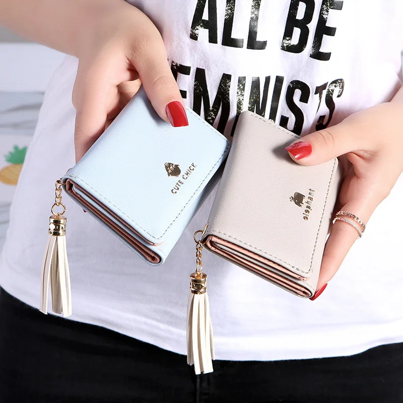Women's Wallet Fashionable and Lovely Tassel  Soft PU Leather Female Coin Purse Animal Pattern Money Bag