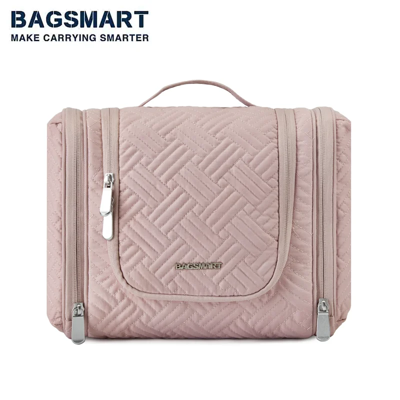 BAGSMART дорожная косметичка для женщин, подвесная косметичка с крючком, складной органайзер для путешествий, аксессуары, туалетные принадлежности