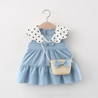 childrens clothing girls summer new western style sleeveless polka dot dress