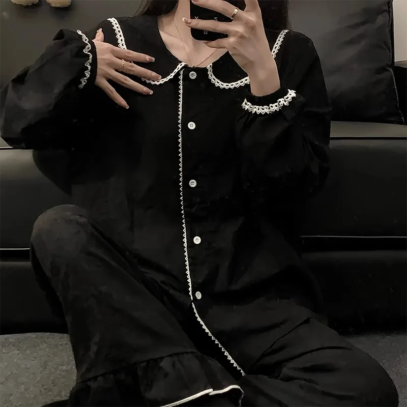 Женские пижамы с длинными рукавами весна и осень 2023 новинка онлайн красный